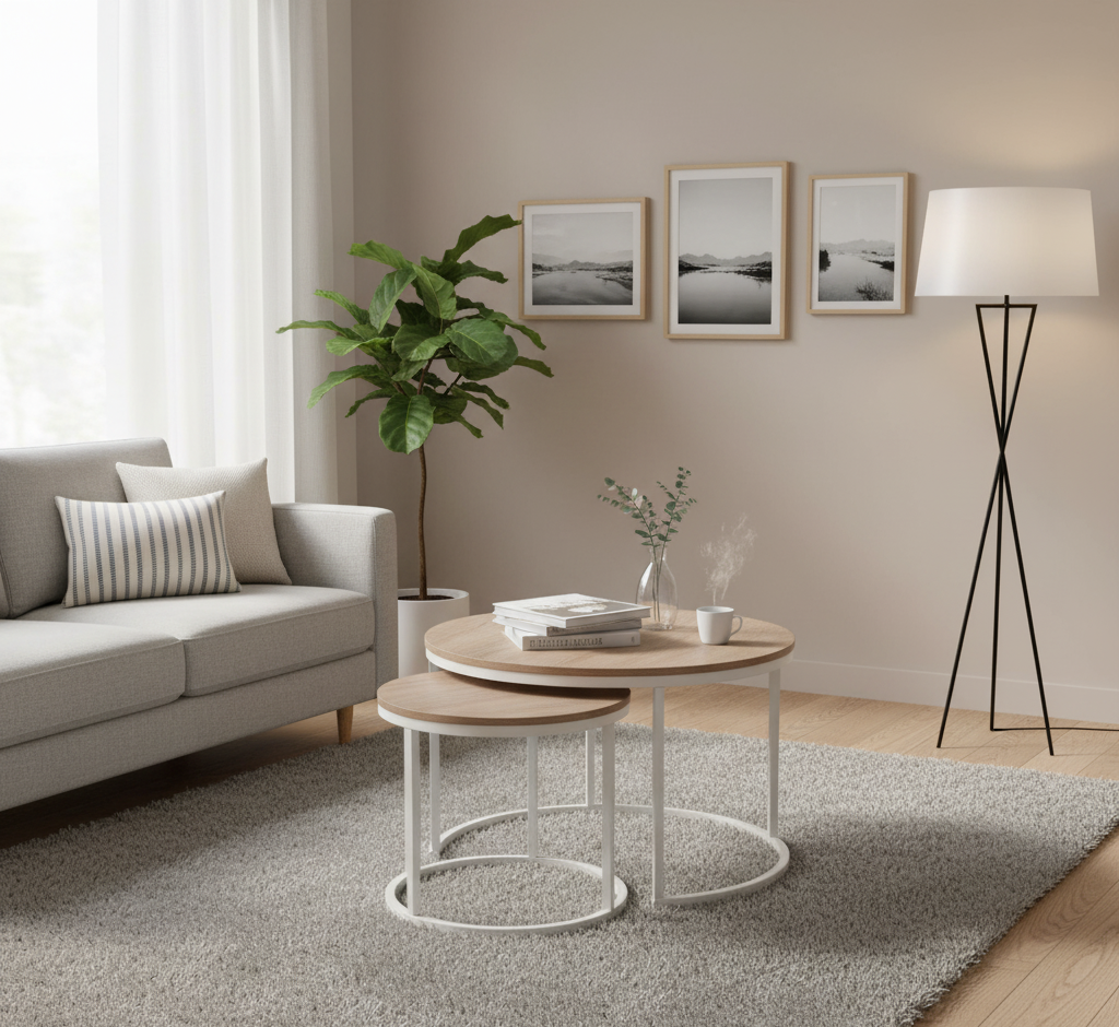 Mesas de centro, auxiliares y TV